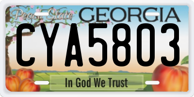 GA license plate CYA5803
