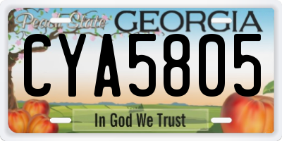GA license plate CYA5805
