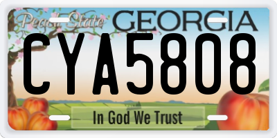 GA license plate CYA5808