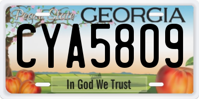 GA license plate CYA5809