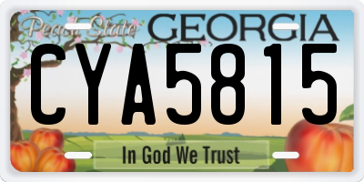 GA license plate CYA5815
