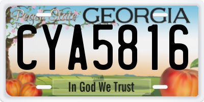 GA license plate CYA5816