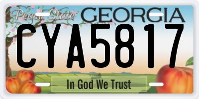 GA license plate CYA5817