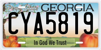GA license plate CYA5819