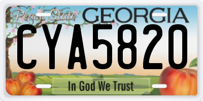 GA license plate CYA5820