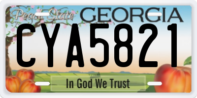 GA license plate CYA5821