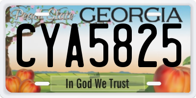 GA license plate CYA5825