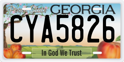 GA license plate CYA5826