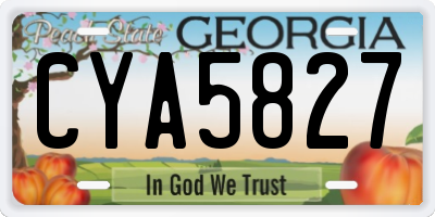 GA license plate CYA5827