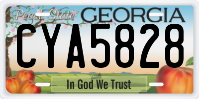 GA license plate CYA5828