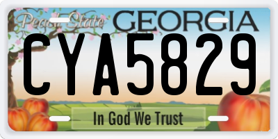 GA license plate CYA5829