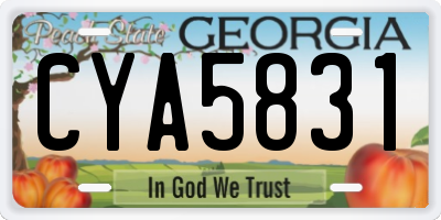 GA license plate CYA5831