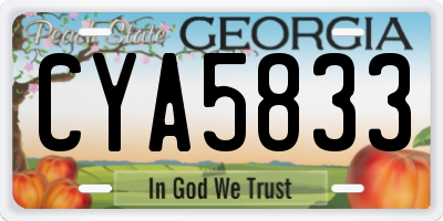 GA license plate CYA5833