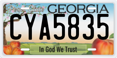 GA license plate CYA5835