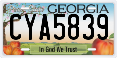 GA license plate CYA5839