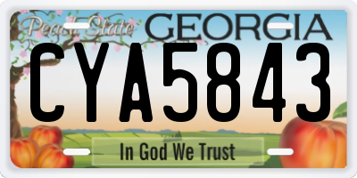 GA license plate CYA5843