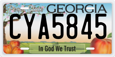 GA license plate CYA5845