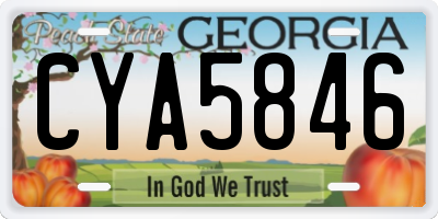 GA license plate CYA5846