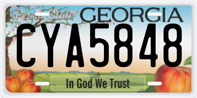 GA license plate CYA5848
