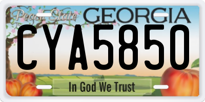 GA license plate CYA5850
