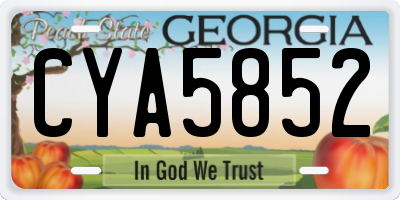 GA license plate CYA5852