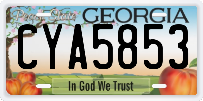 GA license plate CYA5853
