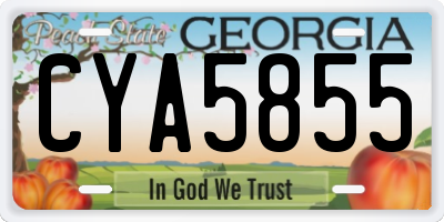 GA license plate CYA5855