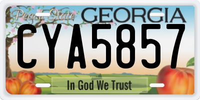 GA license plate CYA5857