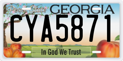 GA license plate CYA5871