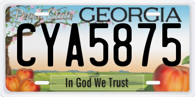 GA license plate CYA5875