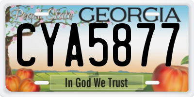 GA license plate CYA5877