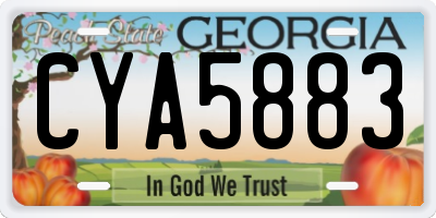GA license plate CYA5883