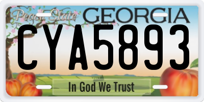 GA license plate CYA5893