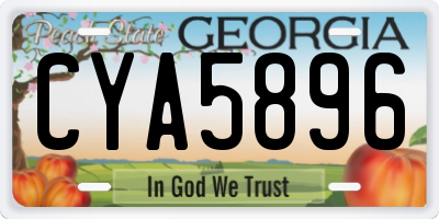 GA license plate CYA5896