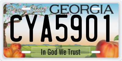 GA license plate CYA5901