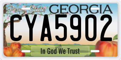 GA license plate CYA5902