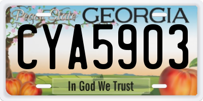 GA license plate CYA5903