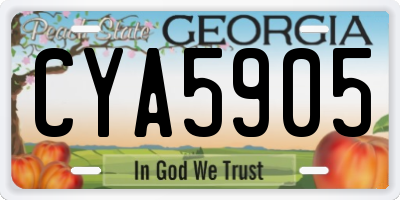 GA license plate CYA5905