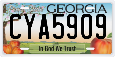 GA license plate CYA5909