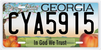 GA license plate CYA5915