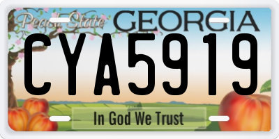GA license plate CYA5919