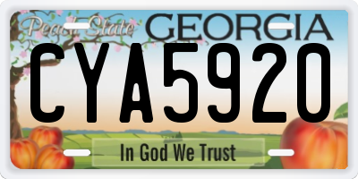 GA license plate CYA5920