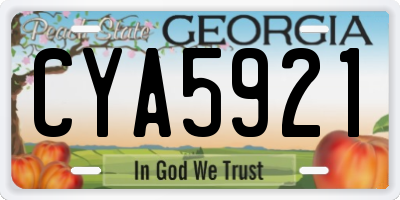 GA license plate CYA5921