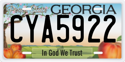 GA license plate CYA5922