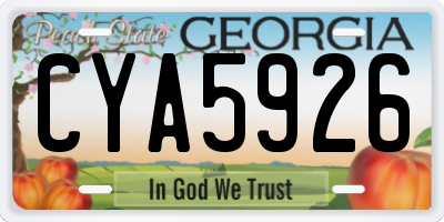 GA license plate CYA5926