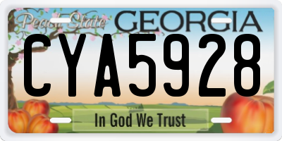 GA license plate CYA5928