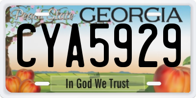 GA license plate CYA5929
