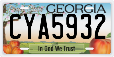 GA license plate CYA5932