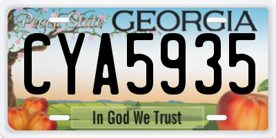 GA license plate CYA5935