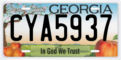 GA license plate CYA5937